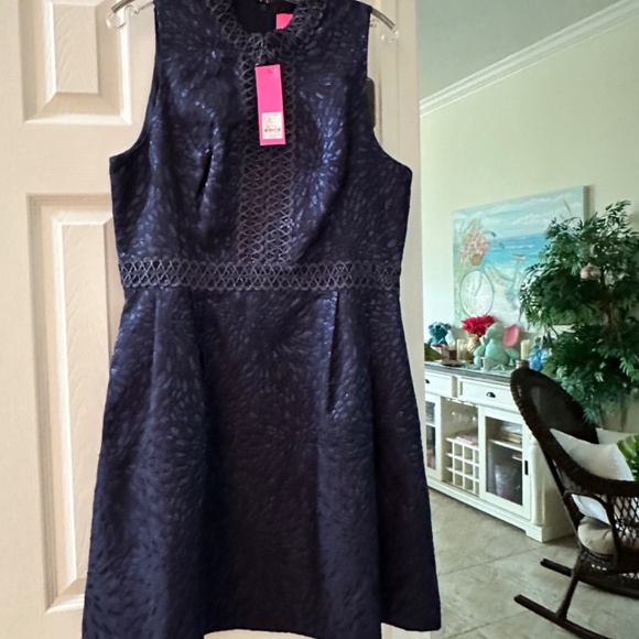 Lilly Pulitzeer Franci  Dress, True Navy Lagoon Jacquard, NWT - Picture 7 of 13